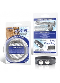Кольцо на пенис SNAP COCK RING из искусственной кожи на клепках - BlueLine - в Сургуте купить с доставкой
