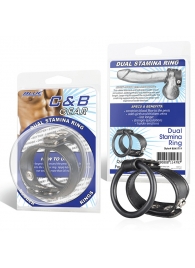 Двойное кольцо выносливости на пенис DUAL STAMINA RING - BlueLine - в Сургуте купить с доставкой