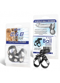 Разделитель мошонки из искусственной кожи на клепках 8 STYLE BALL DIVIDER - BlueLine - купить с доставкой в Сургуте