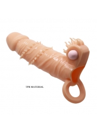 Телесная удлиняющая вибронасадка Penis Sleeve Connor - 17 см. - Baile - в Сургуте купить с доставкой