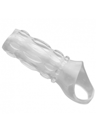 Насадка на пенис с кольцом для мошонки Clear Sensations Enhancer Sex Sleeve - 11,5 см. - XR Brands - в Сургуте купить с доставкой