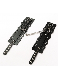 Узорчатые кожаные оковы с регулируемыми ремешками - Crazy Handmade - купить с доставкой в Сургуте