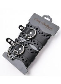 Ажурные наручники из черной кожи - Crazy Handmade - купить с доставкой в Сургуте