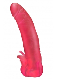 Розовая насадка для страпона с клиторальными лепестками - 18,5 см. - LOVETOY (А-Полимер) - купить с доставкой в Сургуте