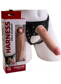 Реалистичный страпон Harness из трусиков и насадки-фаллоса - 18,5 см. - LOVETOY (А-Полимер) - купить с доставкой в Сургуте
