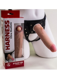 Реалистичный страпон Harness из трусиков и насадки-фаллоса - 18,5 см. - LOVETOY (А-Полимер) - купить с доставкой в Сургуте