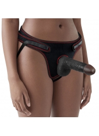 Женский темнокожий страпон Easy Strapon Set 7 Inch - 18 см. - Lovetoy - купить с доставкой в Сургуте