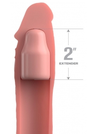 Телесная насадка-удлинитель 2 Inch Silicone X-tension with Strap - 20,3 см. - Pipedream - в Сургуте купить с доставкой
