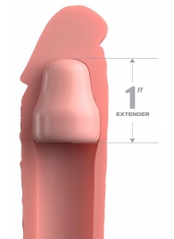 Телесная насадка-удлинитель 1 Inch Silicone X-tension - 17,8 см. - Pipedream - в Сургуте купить с доставкой