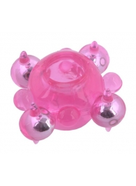 Эрекционное кольцо c бусинками - Toyfa Basic - в Сургуте купить с доставкой