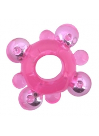 Эрекционное кольцо c бусинками - Toyfa Basic - в Сургуте купить с доставкой