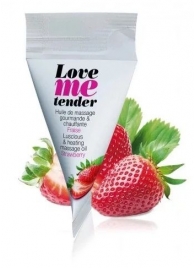Съедобное согревающее массажное масло Love Me Tender Strawberry с ароматом клубники - 10 мл. - Love to Love - купить с доставкой в Сургуте