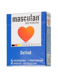 Презервативы с пупырышками Masculan Dotted - 3 шт. - Masculan - купить с доставкой в Сургуте
