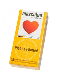 Презервативы с колечками и пупырышками Masculan Ribbed+Dotted - 10 шт. - Masculan - купить с доставкой в Сургуте