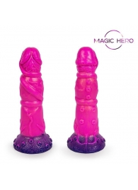 Розовый рельефный фантазийный фаллоимитатор - 20 см. - Bior toys - купить с доставкой в Сургуте