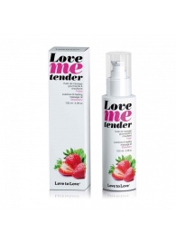 Съедобное согревающее массажное масло Love Me Tender Strawberry с ароматом клубники - 100 мл. - Love to Love - купить с доставкой в Сургуте