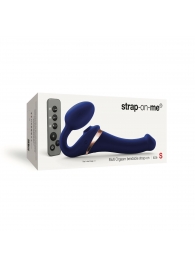 Синий безремневой страпон Multi Orgasm Size S с клиторальной стимуляцией - Strap-on-me - купить с доставкой в Сургуте