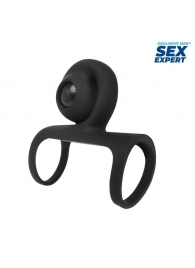 Черная вибронасадка на пенис Sex Expert - Sex Expert - в Сургуте купить с доставкой
