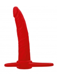 Красная насадка на пенис для двойного проникновения Black Red - 16,5 см. - ToyFa - купить с доставкой в Сургуте