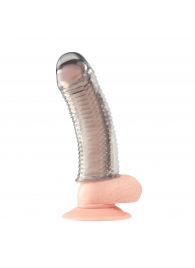 Текстурированная насадка на пенис Clear Textured Penis Enhancing Sleeve Extension - 16,5 см. - BlueLine - в Сургуте купить с доставкой