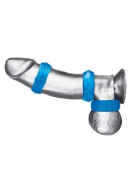 Комплект из трех голубых колец для эрекции 3-Pack Nuts   Bolts Stretch Cock Ring Set - BlueLine - в Сургуте купить с доставкой