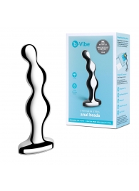 Стальной анальный фаллоимитатор для простаты Stainless Steel Anal Beads - 13 см. - b-Vibe - в Сургуте купить с доставкой