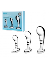 Набор из 3 стальных стимуляторов простаты Stainless Steel P-spot Training Set - b-Vibe - в Сургуте купить с доставкой