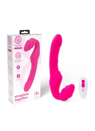 Розовый безремневой страпон на радиоуправлении Strapless Together - 22 см. - Together Toy - купить с доставкой в Сургуте