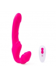 Розовый безремневой страпон на радиоуправлении Strapless Together - 22 см. - Together Toy - купить с доставкой в Сургуте