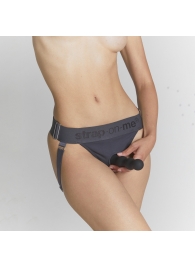 Серые трусики для фиксации насадок Strap-on-me Harness Lingerie Unique - Strap-on-me - купить с доставкой в Сургуте