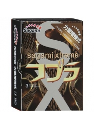 Суженные к основанию презервативы Sagami Xtreme COBRA - 3 шт. - Sagami - купить с доставкой в Сургуте