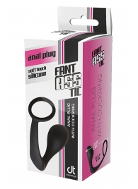 Черное эрекционное кольцо с анальной пробкой Anal Plug With Cockring - Dream Toys - в Сургуте купить с доставкой