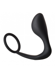 Черное эрекционное кольцо с анальной пробкой Anal Plug With Cockring - Dream Toys - в Сургуте купить с доставкой