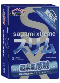 Розовые презервативы Sagami Xtreme FEEL FIT 3D - 3 шт. - Sagami - купить с доставкой в Сургуте