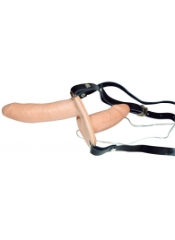 Телесный женский страпон с вагинальной пробкой Strap-On Duo - 15 см. - Orion - купить с доставкой в Сургуте