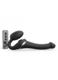 Черный безремневой страпон Multi Orgasm Size S с клиторальной стимуляцией - Strap-on-me - купить с доставкой в Сургуте