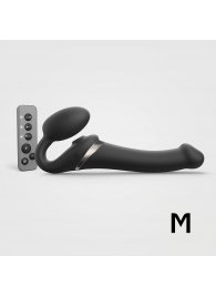 Черный безремневой страпон Multi Orgasm Size M с клиторальной стимуляцией - Strap-on-me - купить с доставкой в Сургуте