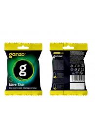 Ультратонкие презервативы Ganzo Ultra thin в мягкой упаковке - 3 шт. - Ganzo - купить с доставкой в Сургуте