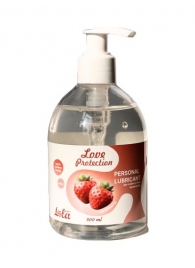 Лубрикант на водной снове Love Protection Strawberry с ароматом клубники - 300 мл. - Lola Games - купить с доставкой в Сургуте