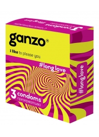 Презервативы с анестетиком для продления удовольствия Ganzo Long Love - 3 шт. - Ganzo - купить с доставкой в Сургуте