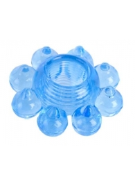 Голубая гелевая насадка-цветок - Toyfa Basic - в Сургуте купить с доставкой