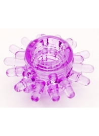Фиолетовое гелевое эрекционное кольцо с шипиками - Toyfa Basic - в Сургуте купить с доставкой