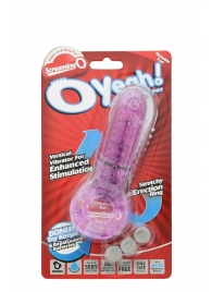 Фиолетовое эрекционное кольцо с вибрацией и пальчиком OYEAH PURPLE - Screaming O - в Сургуте купить с доставкой