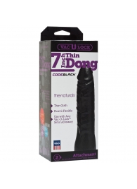 Насадка-фаллоимитатор для страпон-систем Vac-U-Lock CodeBlack 7 Inch Thin Dong - 18,3 см. - Doc Johnson - купить с доставкой в Сургуте
