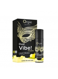 Съедобный жидкий вибратор Dual Vibe! со вкусом лимонного джина с тоником - 15 мл. - ORGIE - купить с доставкой в Сургуте