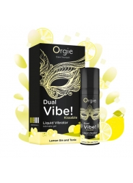 Съедобный жидкий вибратор Dual Vibe! со вкусом лимонного джина с тоником - 15 мл. - ORGIE - купить с доставкой в Сургуте