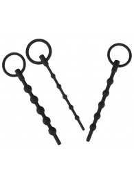 Набор из 3 черных силиконовых уретральных стимуляторов Training Set - Orion - купить с доставкой в Сургуте