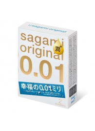 Увлажнённые презервативы Sagami Original 0.01 Extra Lub - 2 шт. - Sagami - купить с доставкой в Сургуте