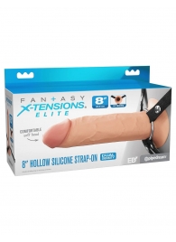 Полый страпон на ремнях 8’’ Hollow Silicone Strap-on - Pipedream - купить с доставкой в Сургуте