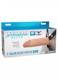 Полый страпон на ремнях 6’’ Hollow Silicone Strap-on - Pipedream - купить с доставкой в Сургуте